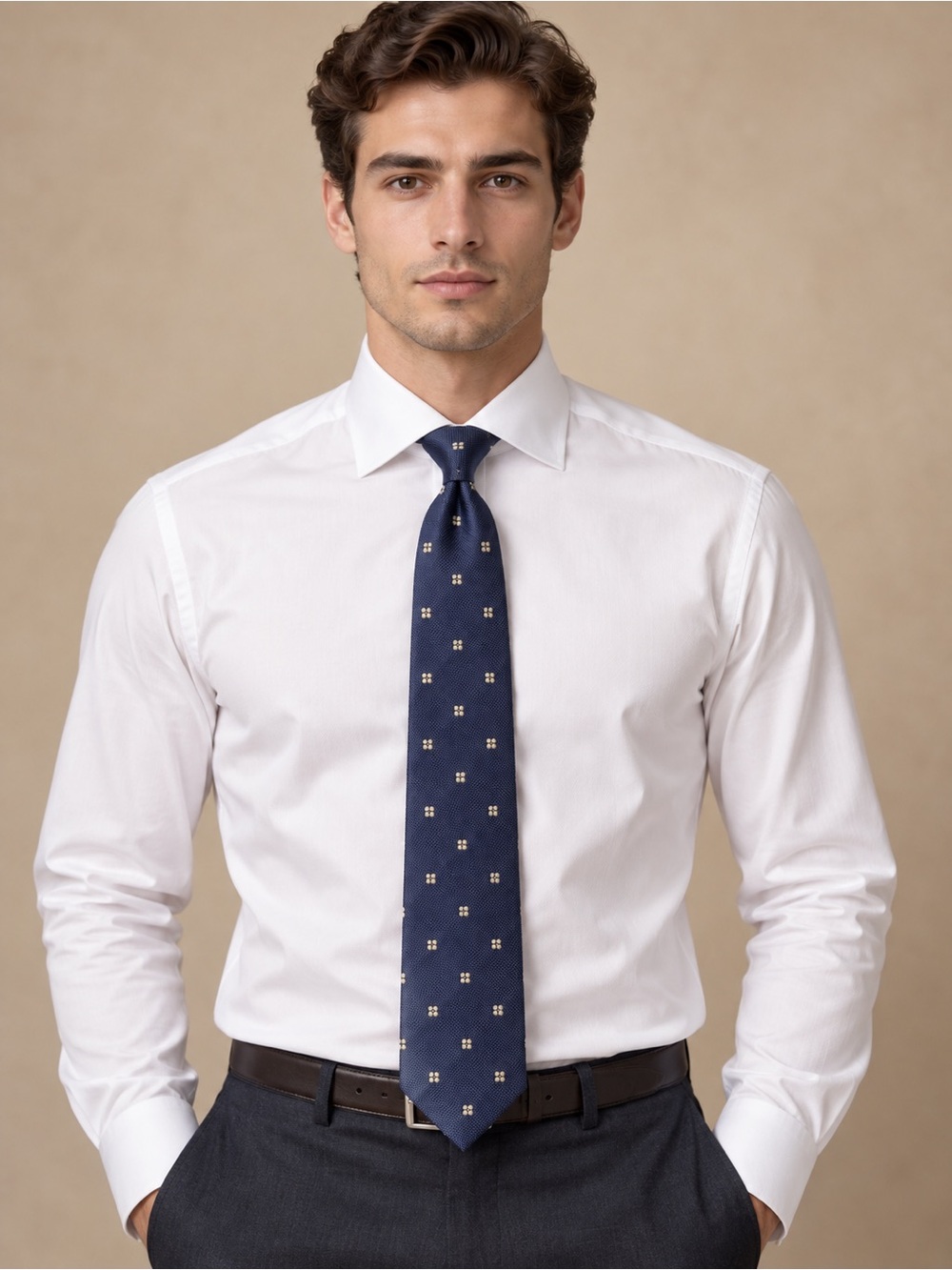 Isaia Seven-Fold Near Navy Silk Tie